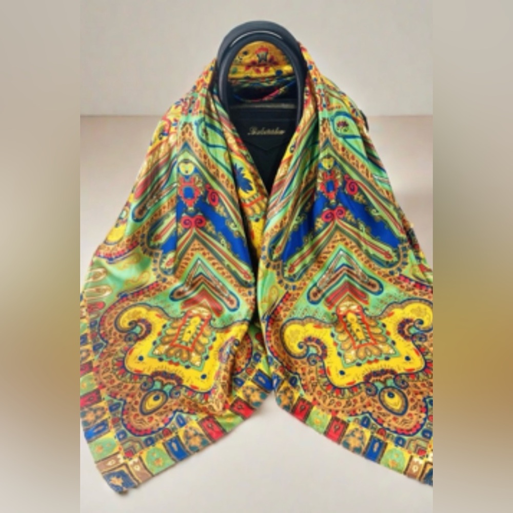Colorful Boho Paisley Print Scarf with Intricate Patterns